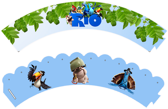 Rio, Free Printable Wrappers Cupcake - Rio (589x407)