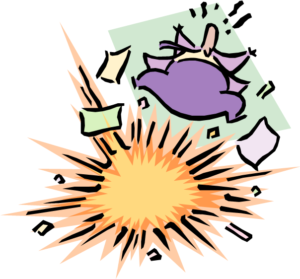 Sitting On A Time Bomb Royalty Free Vector Clip Art - Explosion (612x573)