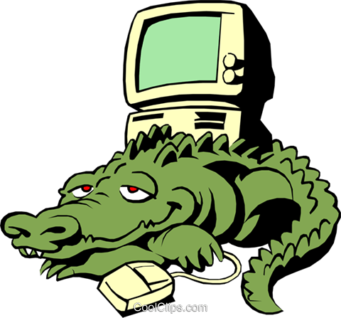 Crocodile On A Computer (480x447)