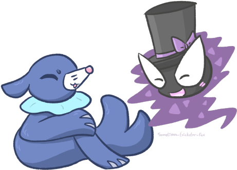 The Gastly Happily Takes The Fancy Hat And Put It On - Cartoon (540x450)