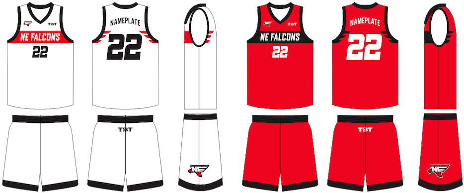 New England Falcons Uniforms Unveiled - Blue And Pink Basketball Jersey (950x397)