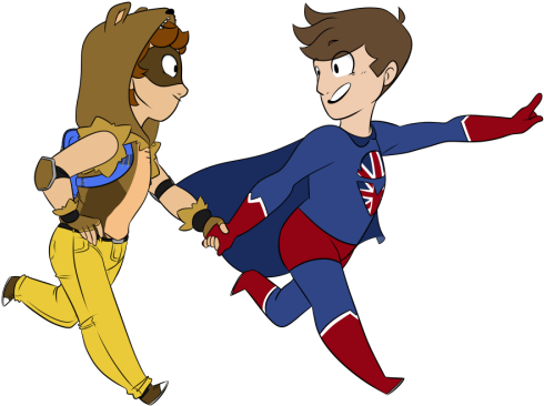 Smol Mogar And Vav Are On Patrol Through Your Dash - Cartoon (500x376)