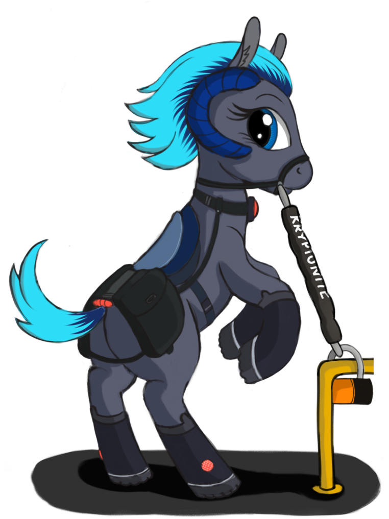 Negasun, Bicycle, Blue Eyes, Boots, Bridle, Collar, - Cartoon (768x1024)