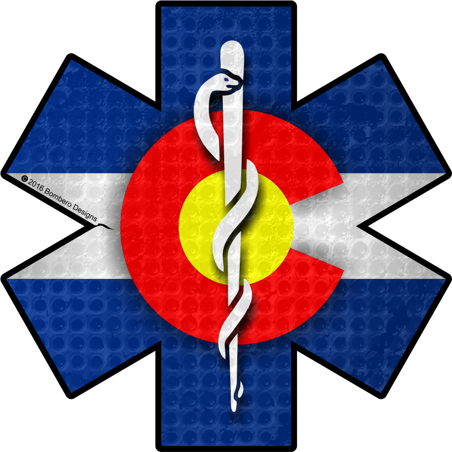 Colorado Star Of Life Sticker - Star Of Life Colorado Flag (901x901)