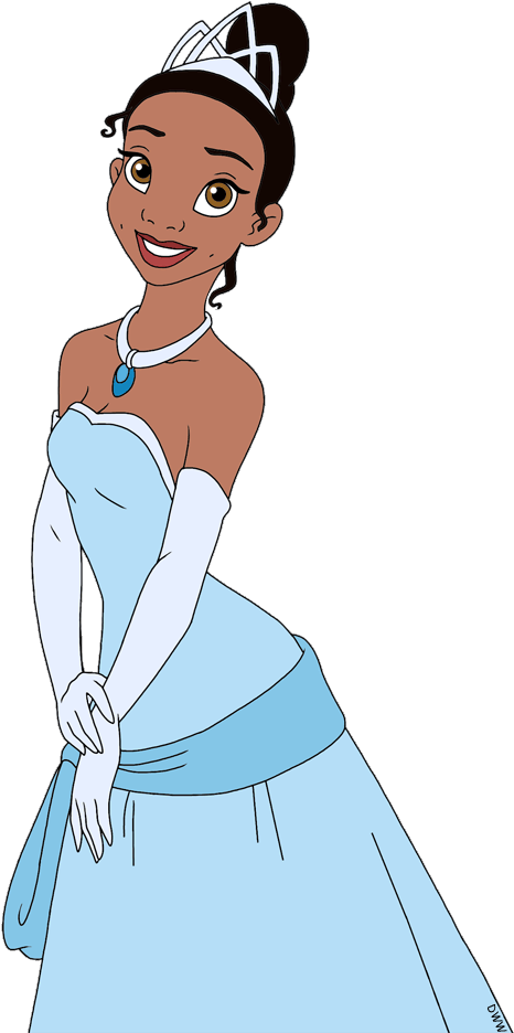 Blue Dress Clipart Princess Dress - Princess And The Frog Read-along Storybook And Cd [book] (500x935)