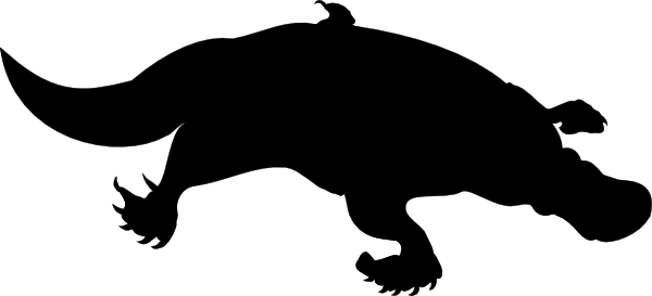 Platypus Face Clipart - Platypus Silhouette (600x273)