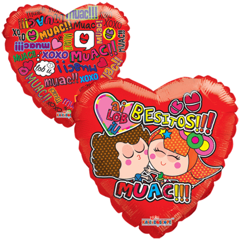 Distroller Mensajitos 18" Globo Metálico Gellibean - 18" Valentine's Grid - Mylar Balloons Foil (480x480)