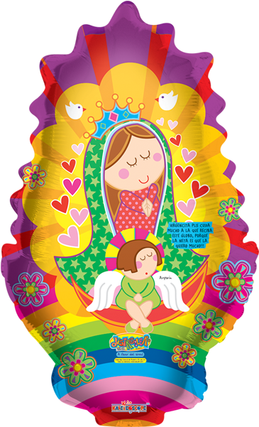 Distroller Virgencita Arcoíris - Globos De La Virgen Plis (600x600)