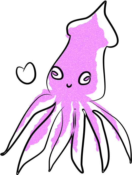 Squid Clipart Cartoon - Free Kitty Valentine Clipart (520x699)