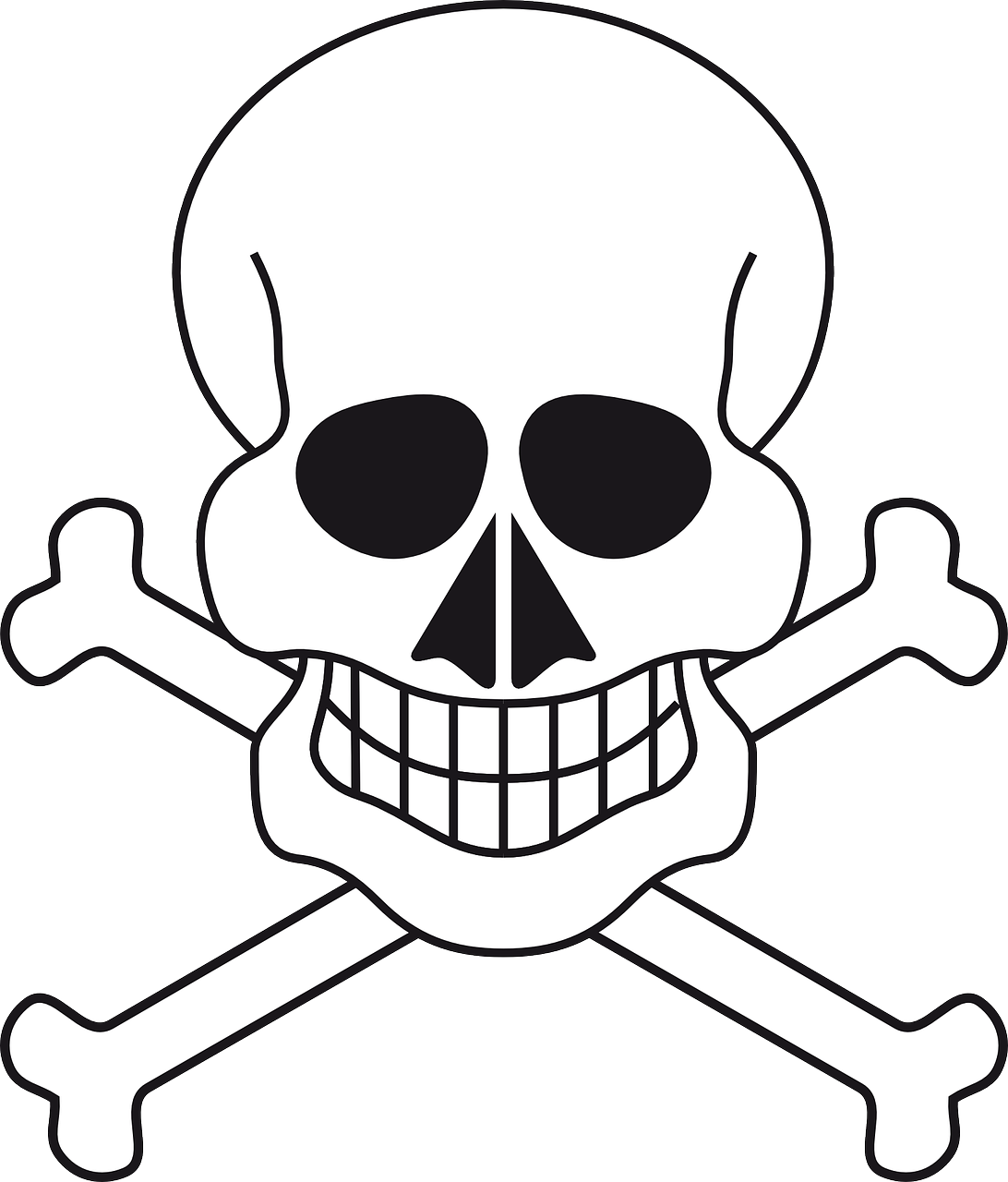 Skull Skeleton Pirate Bones Transparent Image - Iskelet Kafatası Çizimi (1092x1280)