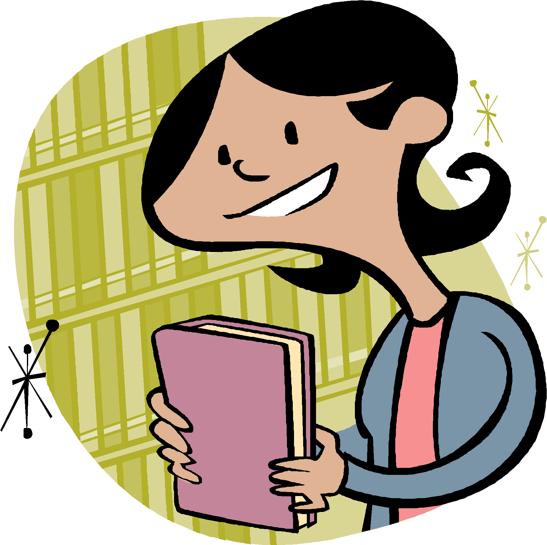 A Writer Is Using Antonym Context Clues When They Use - Cartoon Librarian (1788x1780)