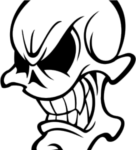 Drawn Skull Cartoon - Sticker (640x480)