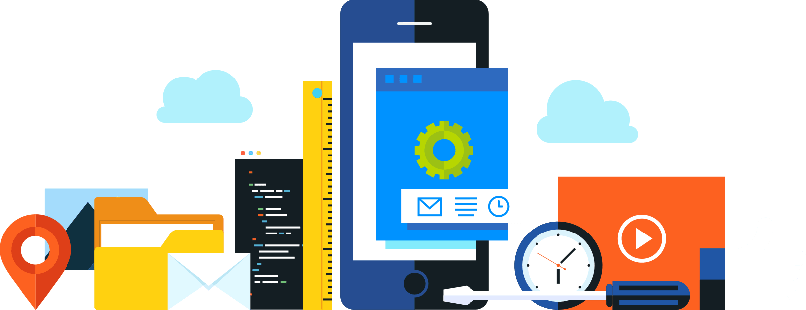 Online Marketing Clipart Business Enterprise - Digital Transformation Clipart (1624x624)