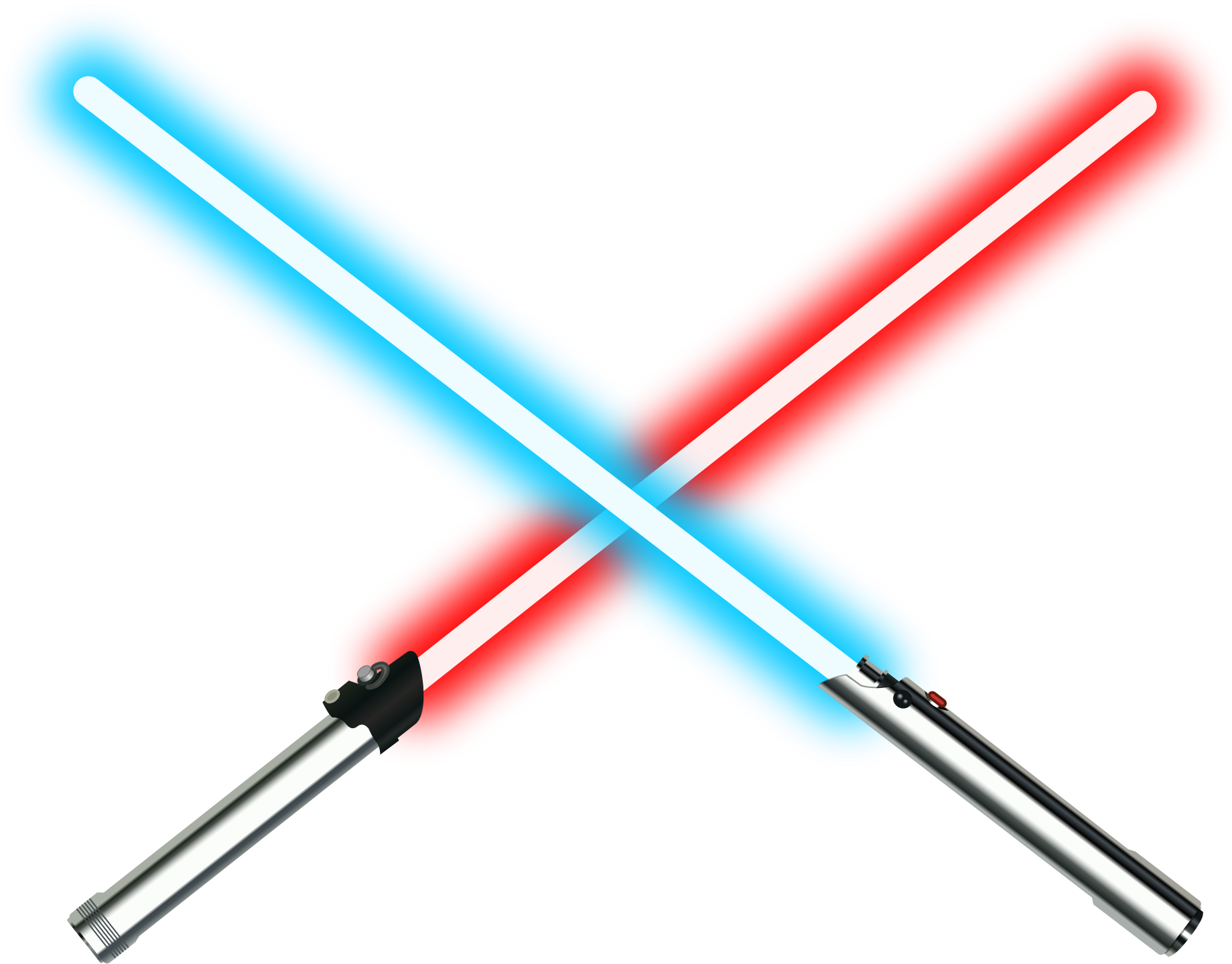 Lightsaber How Much Clip Art - Red And Blue Lightsabers (2000x1600)