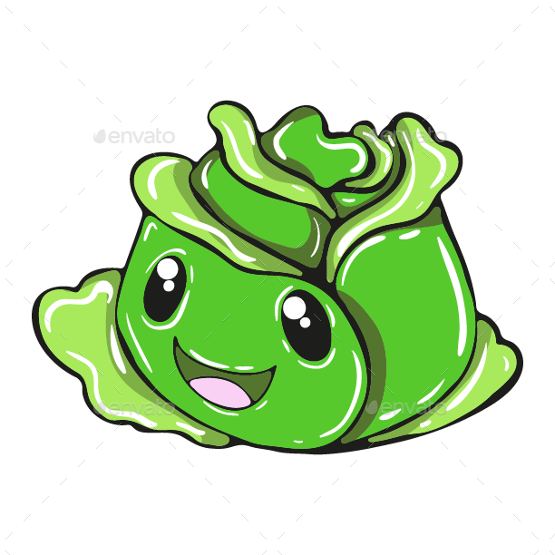12 Cute Cartoon Vegetables Set By Shallunarula Graphicriver - Cute Cartoon Vegetables Transparent (612x612)