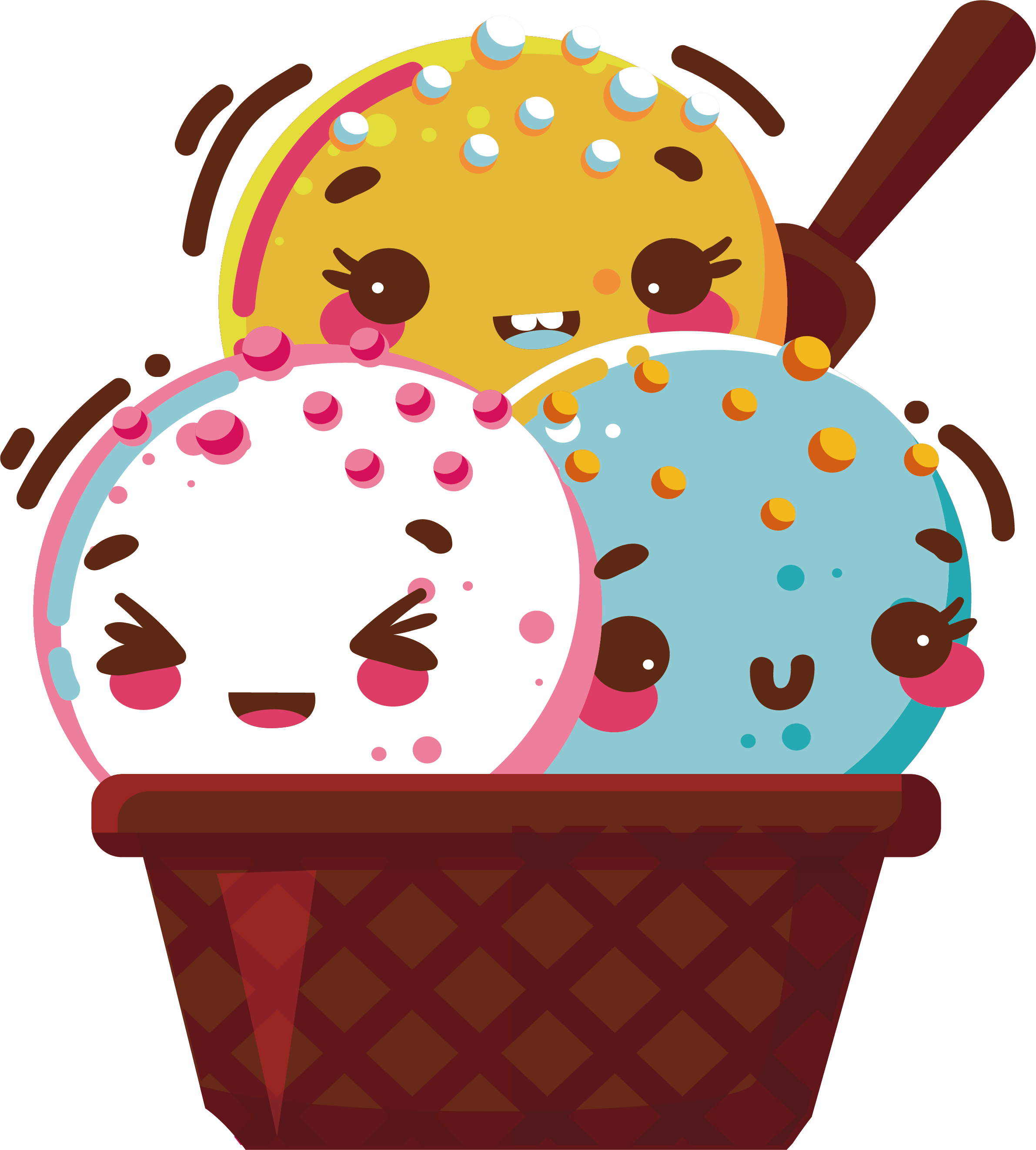 Ice Cream Cone - Ice Cream Cup Cartoon (2382x2645)