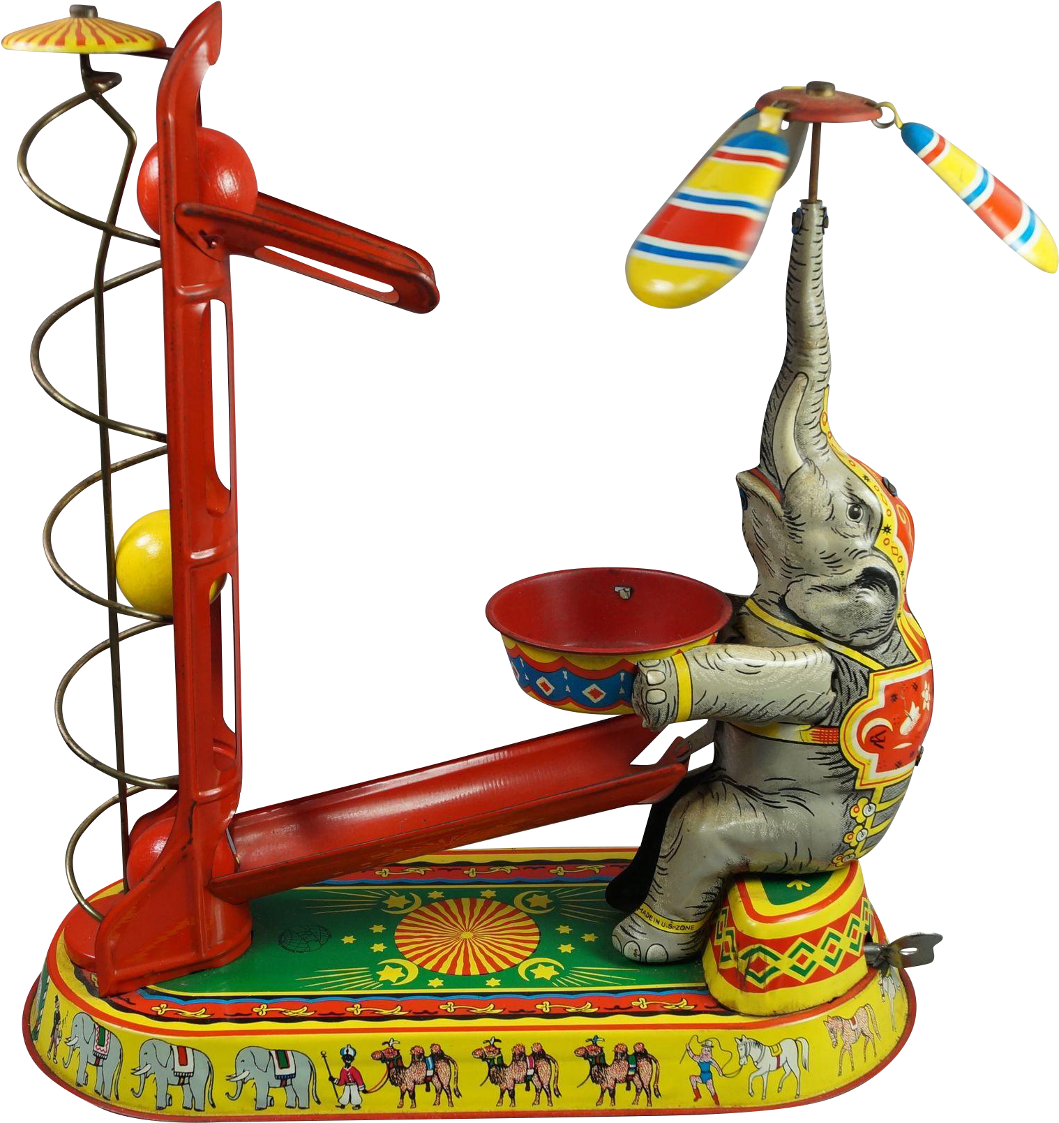 Vintage 1940s German Wind Up Clockwork Tin Toy Elephant - Figurine (1608x1608)