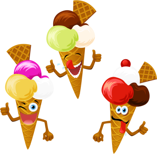 Funny Ice Cream - Glace Cartoon (650x676)