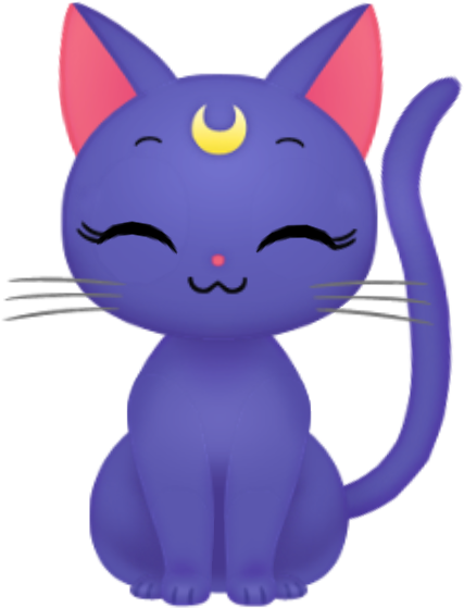 Sailor Moon Drops - Sailor Moon Luna Transparent (487x586)