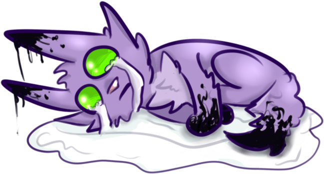 A Very Sad Purple Cat By Deeznuts69420 - Cartoon (999x799)