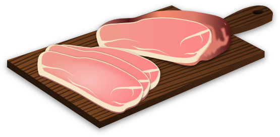 Steak Clipart Piece Meat Pencil And In Color Steak - Cutting Board Cartoon Png (555x273)