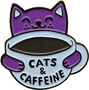Cats And Caffeine Pin Badge - Pin Badges Cat (400x400)