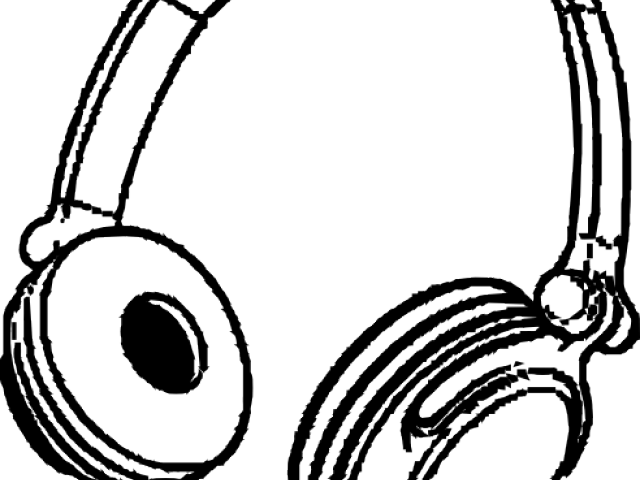 Headphone Clipart Black And White - Headphones Clip Art (640x480)