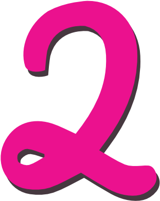 Pink Number 2 Clipart For Kids - Nedräkning 2 Dagar (400x400)