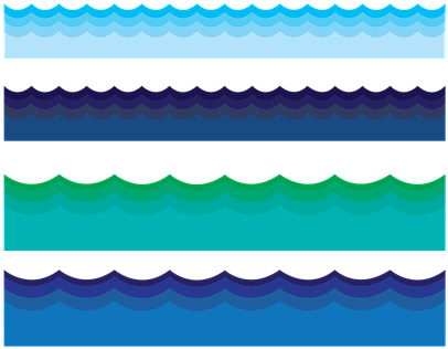 Water Border Water Waves Ocean Sea Frame B - Bordas De Onda Png (440x340)