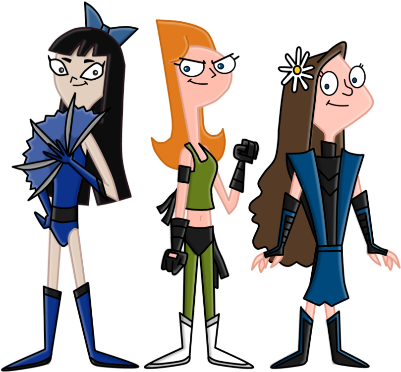 Comm Mortal Kombat Pnf Girls By Lightningrod728 On - Crossover Cartoon Mortal Kombat (900x810)