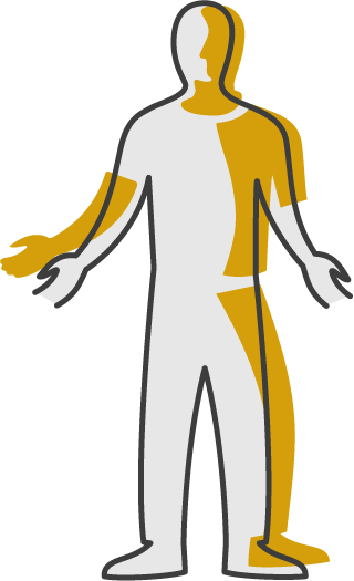 Icon Of A Person In Silhouette, Demonstrating Involuntary - Dyskinesia Clip Art (320x525)