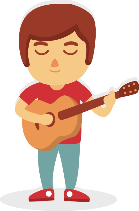 Guitar Drawing - Guitar Man - Gitar Man Clipart Png (452x686)