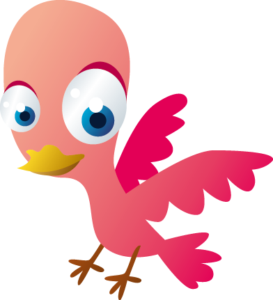 Pink Cartoon Bird Pink Cartoon Bird Yard Sign (392x431)