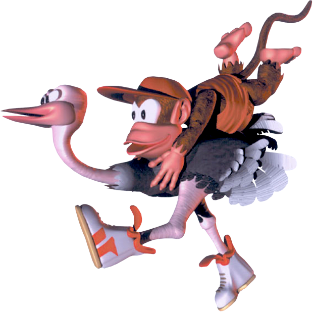 Expresso And Diddy Art - Donkey Kong Country 4 (620x618)