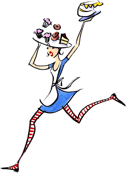 Cici Waiting In A Hurry - Cartoon (412x563)