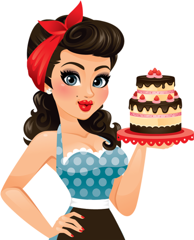 Cakes, Cake Makers, Birthday Cakes, Wedding Cakes, - Baker Pin Up Girl (393x485)