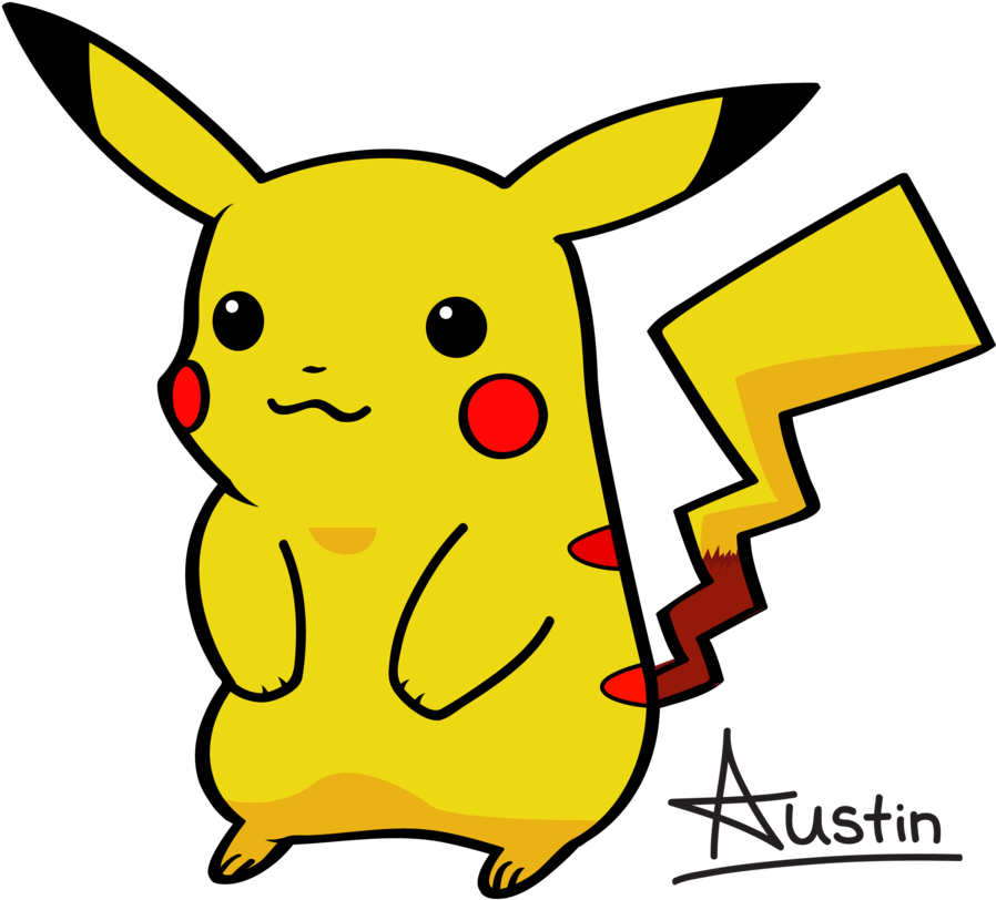 Pikachu Clipart Vector - Cute Pikachu Eating Candy (900x818)