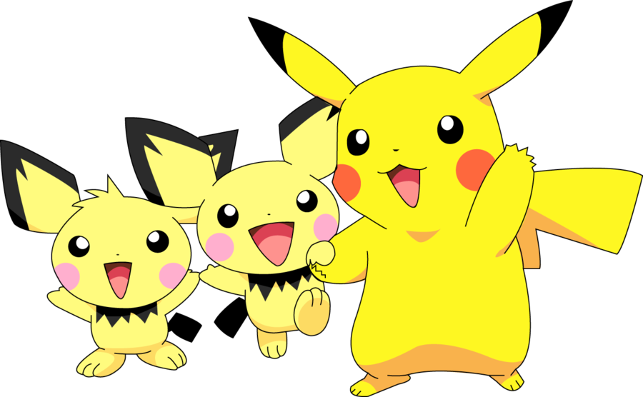 Pokemon Pikachu And Pichu - All Versions Of Pikachu (900x556)