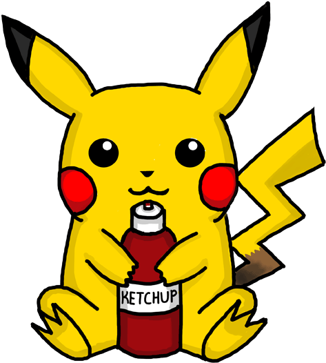 Pikachu Loves Ketchup By Shadowseason - Pikachu And Ketchup4 (500x591)