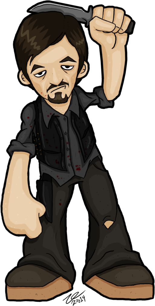 Cartoon Daryl Dixon By Desostroyah - Digital Art (786x1017)