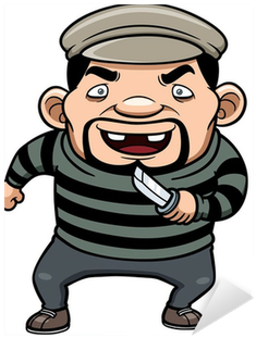 Vector Illustration Of Cartoon Thief Sticker • Pixers® - Hasband Wife Sexy Joks Urdu (400x400)
