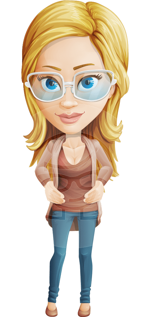 Attractive Business Woman Cartoon Character Set Ultimate - Female Cartoon Presentation (691x1060)