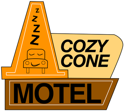 Radiator Springs Signs-2 - Cozy Cone Motel Sign (418x396)