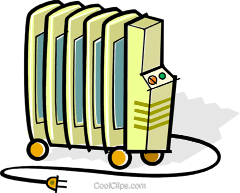 Electric Radiators Royalty Free Vector Clip Art Illustration - Heater Clipart (480x387)