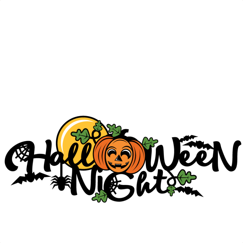 Halloween Night Title Scrapbook Cut File Cute Clipart - Graphic Design (800x800)