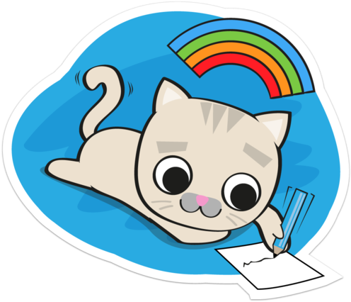 Cat Writing Clipart - Cosmetics (520x520)