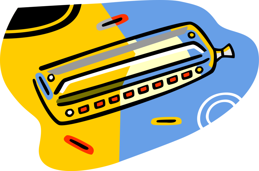 Vector Illustration Of Harmonica Mouth Organ Free Reed - Vector Illustration Of Harmonica Mouth Organ Free Reed (1059x700)