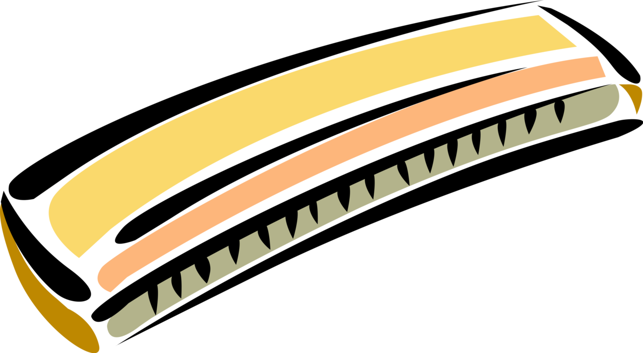 Vector Illustration Of Harmonica Mouth Organ Free Reed - Vector Illustration Of Harmonica Mouth Organ Free Reed (1276x700)