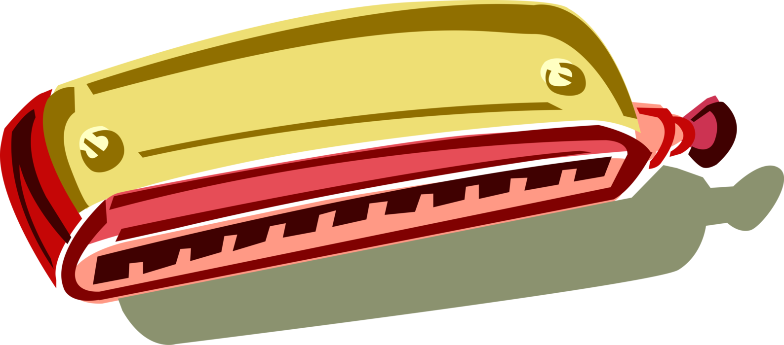 Vector Illustration Of Harmonica Mouth Organ Free Reed - Vector Illustration Of Harmonica Mouth Organ Free Reed (1588x700)