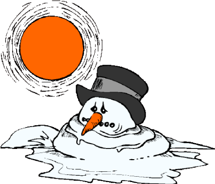 Melting Snowman Clipart (450x387)